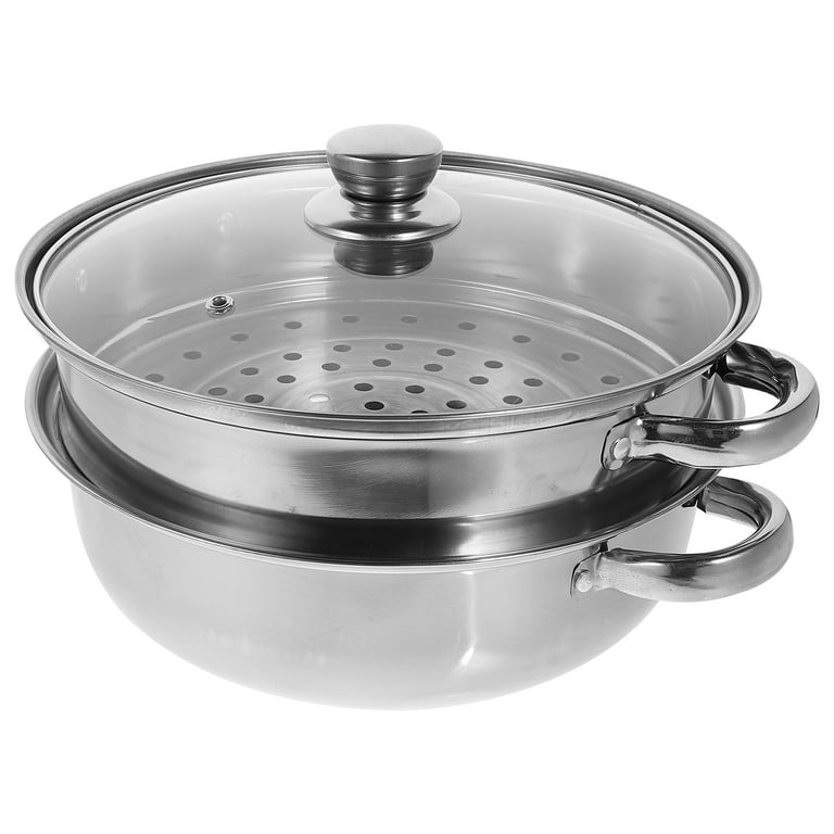 Nuolux Steamer Basket Pot Insert Steaming Food Stainless Steel Steam Metal Bun Kitchen Cooking Fish Dim Sum Vegetable Pan, Size: 18 cm