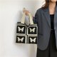 thumbnail image 3 of Bolso de hombro de punto de mariposa para mujer Bolso de lana de gran capacidad (negro), 3 of 7
