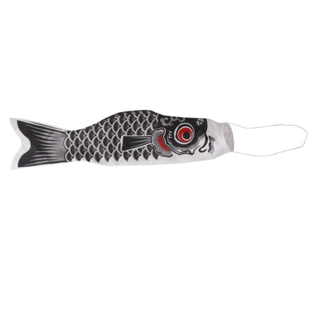 Carp Windsock Waterproof Sailfish Wind Streamer Japanese Kids and garden Boat Hanging Decor - Selected Size , 70cm Black