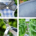 thumbnail image 4 of Feelers Pet Cat Dog Harness and Leash for Walking, Soft Adjustable Vest Harnesses, Grid, Blue, 4 of 5