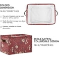 thumbnail image 2 of Coolnut Vintage Flower Foldable Storage Basket for Shelves, Collapsible Sturdy Storage Bin with Handles, Canvas Storage Cube for Organizing Closet 2PCS Decor Gifts, 2 of 7