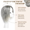 thumbnail image 2 of viviaBella Human Hair Topper - 5.1" x 5.1" Clip-In & Seamless Solution for Thinning Hair - Pepper and Salt, 10 Inch Thick Silk Base for Women(5.1"X5.1" 10inch Pepper and Salt), 2 of 5