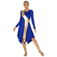 thumbnail image 3 of Zaldita Women Liturgical Praise Dance Dresses Metallic Color Block Praise Dance Tunic with Pants Blue XXL, 3 of 7
