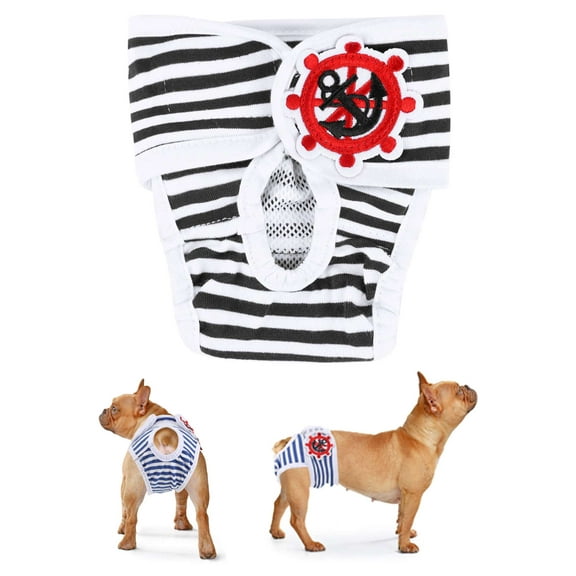Luxtrada Dog Diapers Washable & Reusable Female and Male Dog Diapers for Small Medium Large Dog "S, Black"