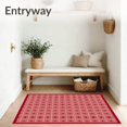 thumbnail image 3 of ODIKA 4'x6' Machine Washable Non-Slip Area Rug, Crimson Geometric Patterned with Neutral Tones Decorative High Traffic Rug, Red, 92267, 3 of 7