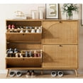 thumbnail image 2 of Fsbecl Narrow Freestanding Shoe Cabinet with 4 Flip Drawers for Entryway, Wood, 2 of 8