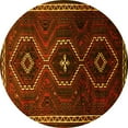 thumbnail image 1 of Ahgly Company Indoor Round Persian Yellow Traditional Area Rugs, 4' Round, 1 of 4