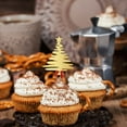thumbnail image 4 of Cake inserts 18 PCS Christmas Tree Cupcake toppers Christmas Cake toppers Glitter Cupcake Picks Cake Decorations Christmas Party, 4 of 9