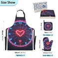 thumbnail image 3 of Love Heart and Clock 5 Pcs Kitchen Set Heat Resistant Oven Mitts and Non-Slip Pot Holders with Adjustable Cooking Apron, 3 of 6