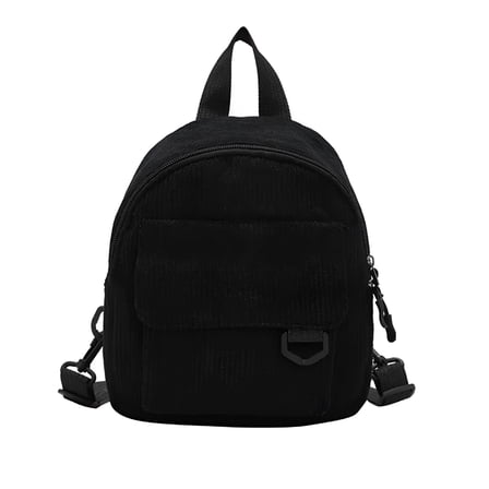 GASTROPOD Women'S Corduroy Mini Backpack Purse - Cute Adjustable Shoulder Strap Backpack for School and Travel Black