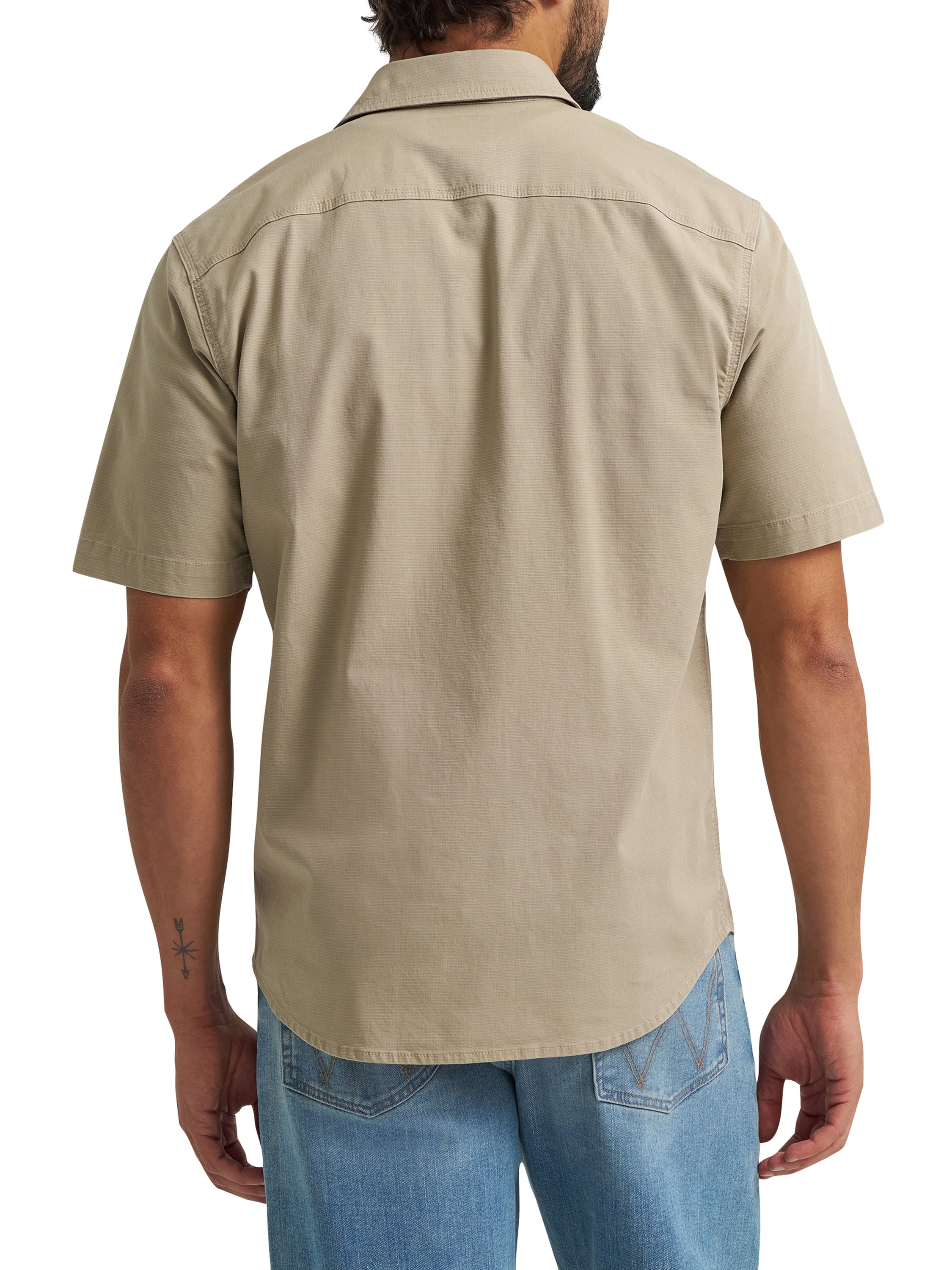 Wrangler® Men's Short Sleeve Micro Ripstop Shirt
