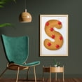 thumbnail image 2 of Christmas Alphabet Wall Art with Frame, Gingerbread Cookie Letter S with Warm Colored Star Ornament, Printed Fabric Poster for Bathroom Living Room, 23" x 35", Ginger Vermilion White, by Ambesonne, 2 of 2