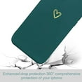 thumbnail image 4 of for iPhone XR Case for Girls Women Silky Soft Protective Shockproof Silicone Phone Case with Cute Gold Heart Pattern Design Green Cover, 4 of 13