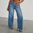 thumbnail image 6 of LYMAYTER Wide Leg Jeans for Women Mid Rise Stretchy Comfort Fit Denim Pants with Raw Hem S-XL, 6 of 6