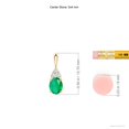 thumbnail image 3 of ANGARA Natural Oval Emerald Solitaire Pendant with Trio Diamond in 14K Yellow Gold for Women (Size-5x4mm) | May Birthstone, Birthday, Anniversary, Jewelry Gift for Women | Natural Emerald Necklace, 3 of 7