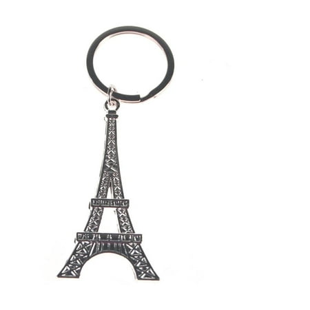 Silver Photo Key Tag - Metal Eiffel Tower Key Chain, Silver, 2-1/2-inch