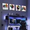 thumbnail image 5 of Game Wall Decor Gaming Art Graffiti Gamepad Headphones Canvas Pictures Gamer Room for Boys Street Pop Bedroom Dorm Playroom Cave Teen Men Cool Video Painting Modern Artwork 12x12'''' 4 Pcs, 5 of 6