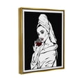 thumbnail image 3 of Stupell Vampire Wine Glass Glam Woman Beauty & Fashion Painting Gold Floater Framed Art Print Wall Art, 3 of 6