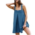 thumbnail image 2 of LOVZFMLL Combinaison Courte pour Femmes à Taille Élastique avec Poches Décontractées Bleu m, 2 of 8