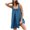 Deep Blue, variant on Summer Loose Romper for Women Flowy Ruffle Tank Top Short Jumpsuit with Pocket Wide Leg Front Slit Layer Dressy Outfits, Blue, M