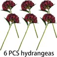 thumbnail image 5 of Red Hydrangea Artificial Flowers,6 Pcs Faux Hydrangea Flowers,Artificial Hydrangeas Flowers with Stems,Fake Hydrangeas,Red Hydrangea Silk Flowers with Stems for Home Decor (6, Dark Red), 5 of 5