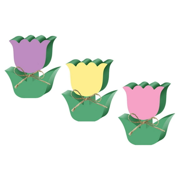 3 Pcs Tulip Ornament Wood Decor Wedding Flowers Decorations Bouquet Wooden Craft Easter Baby Girl