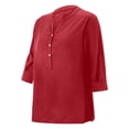 thumbnail image 6 of women blouses womens 3/4 sleeve tops and business shirts tailored fit Linen Shirt For Women Breathable Tops Loose Crewneck Womens Daily T Shirts Summer 2025, 6 of 7