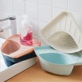 thumbnail image 3 of Flmtop Kitchen Sink Triangular Waste Storage Holder Drain Shelf Corner Mounted Basket, 3 of 7
