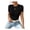 Black, variant on Womens Casual Simple Solid Color Lace Trim Short Sleeve Bodysuit for Daily Wear and Layering Style Black XL
