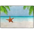 thumbnail image 4 of Dreamtimes Starfish White Sandy Beach Area Rug, 36"x24" Palm Tree Leaves Non-Slip Washable Indoor Door Mat, Absorbent Floor Mat for Bedroom Kitchen Entryway Bathroom, 4 of 7
