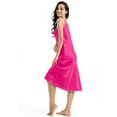 thumbnail image 6 of Women Satin Nightgown Silk Chemise Mini Slips V Neck Negligee Sleepwear with Adjustable Straps Hot Pink XXL, 6 of 6