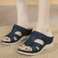thumbnail image 6 of HAOTAGS Womens's Stylish Walking Sandals Slide Sandals Platform Summer Sandals Dark Blue Size 5.5, 6 of 7