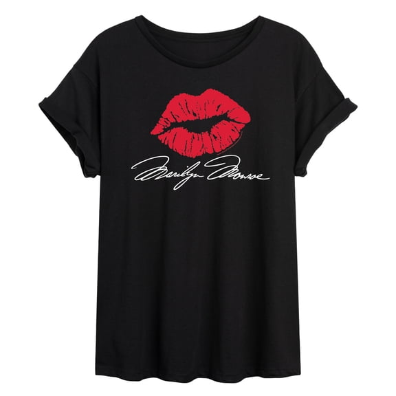 Marilyn Monroe - Pop Culture Icon - Lipstick Kiss - Women's Oversized T-Shirt