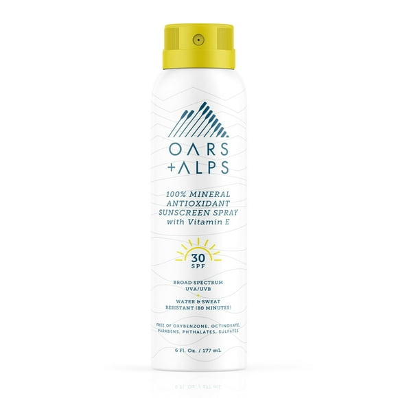 Protector solar en aerosol Oars + Alps SPF 30 para rostro y cuerpo, 177 ml