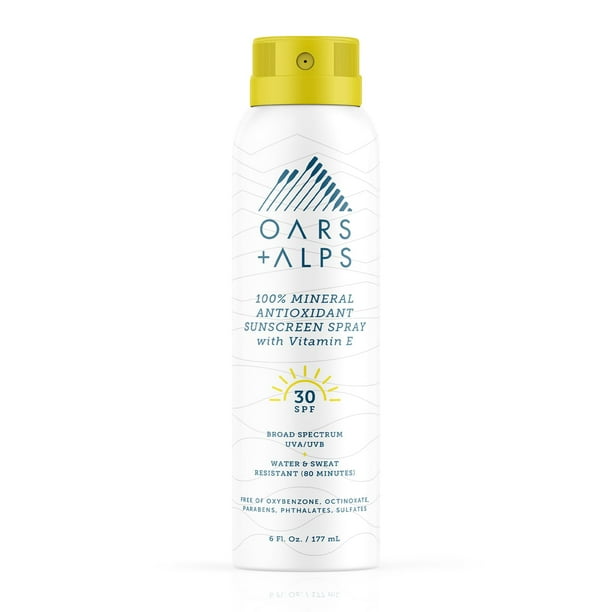 Protector solar en aerosol Oars + Alps SPF 30 para rostro y cuerpo, 177 ml