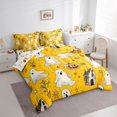 thumbnail image 3 of Manfei Spooky Halloween 7pcs Bedding Comforter Set,Lovely Ghost Queen Bedding Sets,Halloween Pumpkin Lantern Queen Sheet Sets For Girl Boy,Microfiber Bedroom Decor Reversible, 3 of 8