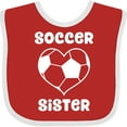 thumbnail image 3 of Inktastic Heart Soccer Sister Girls Baby Bib, 3 of 4