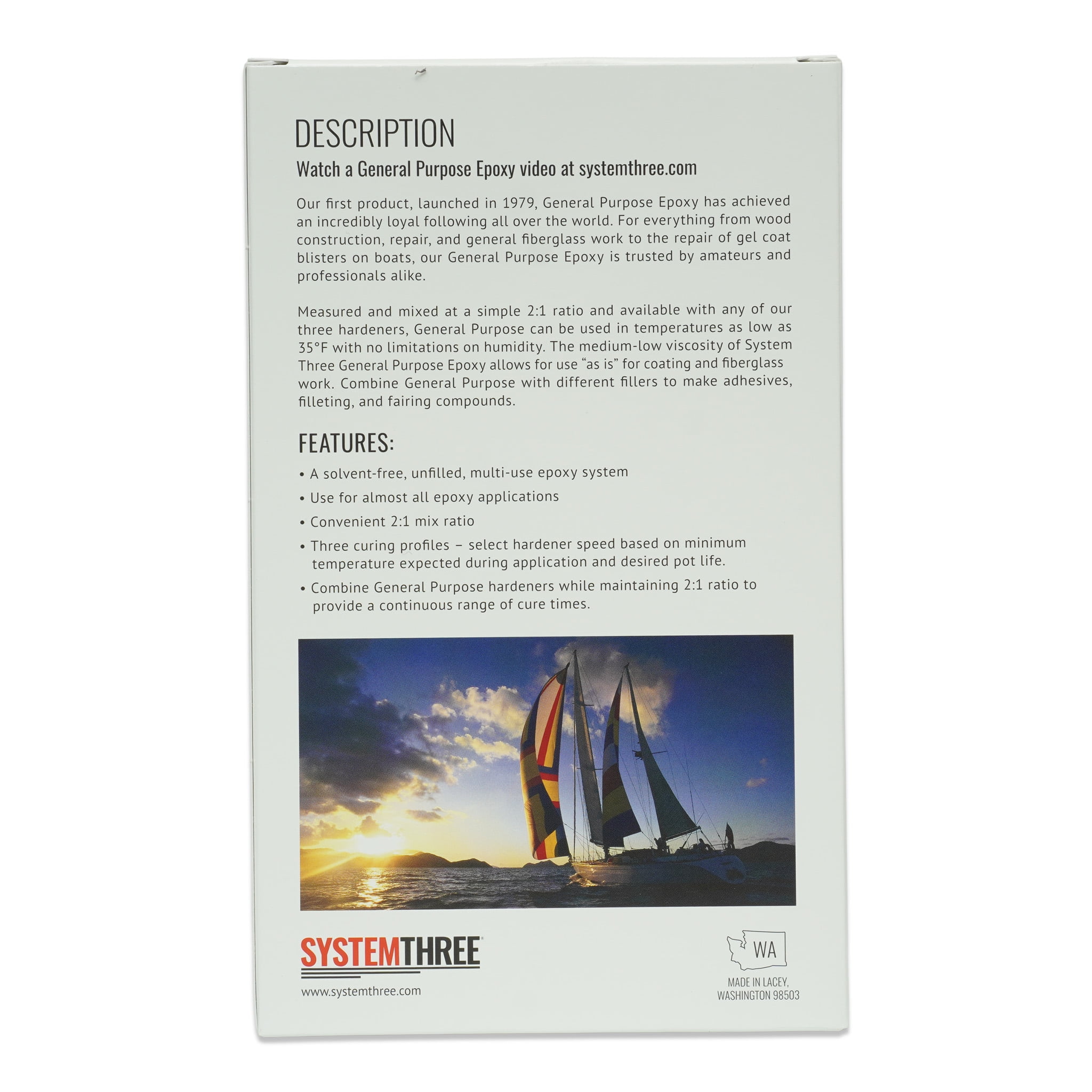 System Three General Purpose Epoxy, Fast Hardener, 1.5 Quart Kit
