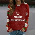 thumbnail image 4 of XHJUN Christmas Womens Sweatshirts No Hood Cute Xmas Tree Letter Pattern Pullover Tops Long Sleeve Lightweight Sweatshirts Tops Crew Neck Comfy Outfits Clothes Wine XL, 4 of 5