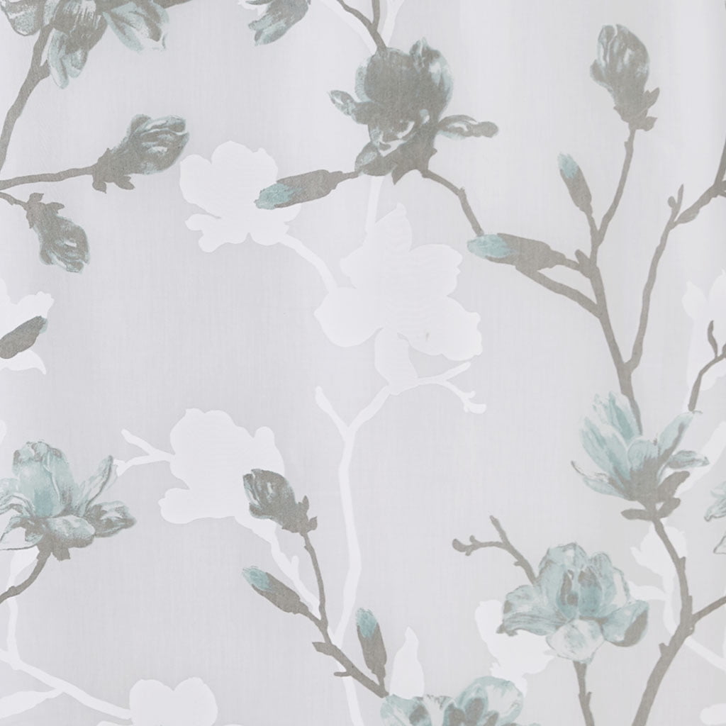 MAYEERTY Burnout Printed Shower Curtain, Aqua Floral Bathroom Shower Curtains