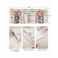 thumbnail image 3 of 4th of July Curtain Valance for Windows/Living Room/Kitchen/Bathroom/Café, Short Rod Pocket Tier Curtain Window Panel Independence Day Spring Floral Butterfly Rustic Topper Curtain 54''x18'', 3 of 6