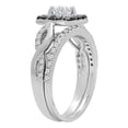 thumbnail image 2 of Dazzlingrock Collection 1.00 Carat (ctw) 14K Black & White Diamond Swirl Bridal Engagement Ring Set 1 CT, White Gold, Size 4.5, 2 of 4