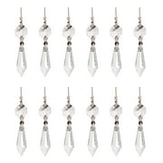 12pcs Icicle Crystal Chandelier Prisms, Replacement Drop Parts for Chandeliers, Crystal Curtain