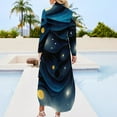 thumbnail image 5 of 2024 The Starry Night Casual Dress Modern Art Street Style Dresses Long Sleeve Elegant Women V Neck Design Big Size Chiffon Dress, 5 of 7