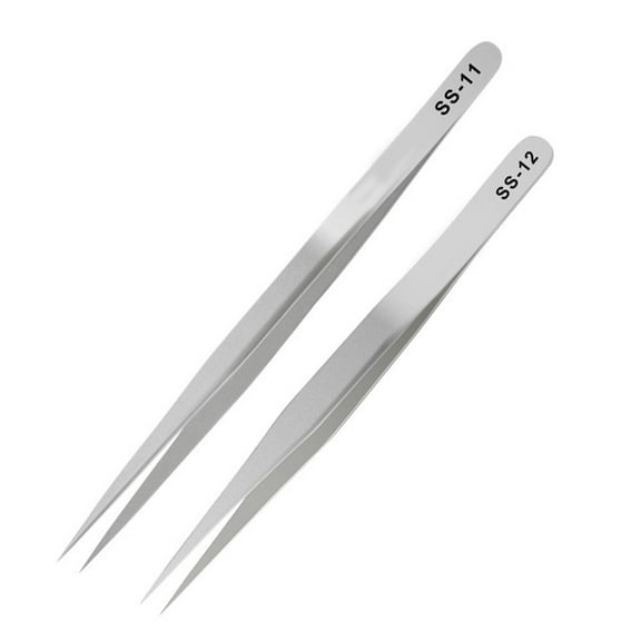 Stainless Steel Tweezers High Precision Elbow Fine Tip Anti-Static Repair Tool# Ss-11 Fangkenuo