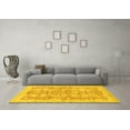 thumbnail image 3 of Ahgly Company Indoor Round Abstract Yellow Modern Area Rugs, 5' Round, 3 of 4