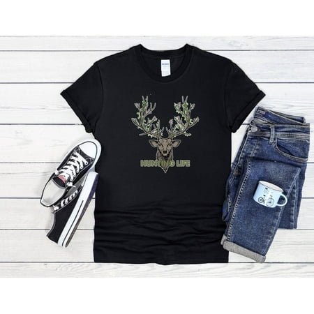 Hunting Life Deer Hunter T Shirt Hoodie Baseball Men Women Unisex Baggy Boyfriend Jute Shopper Make Up Accessories Bag 3_5_9_2