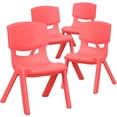 thumbnail image 2 of Flash Furniture 4 Pack Red Plastic Stackable School Chair with 10.5'' Seat Height, 2 of 5