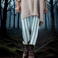 thumbnail image 2 of Feancey Stretch Leggings for Women Striped Casual Halloween Party Tights High Waisted Seamless Workout Leggings Buttery Soft Skinny Pants Sky Blue L, 2 of 10