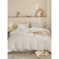 thumbnail image 2 of White Solid Bedding Sets King All White Duvet Cover Set Solid Pattern Washed Microfiber, No Filling, 2 of 9